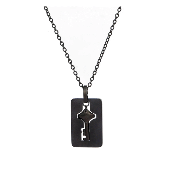 Black Lock and Key Love Bracelet and Necklace set - Image 3